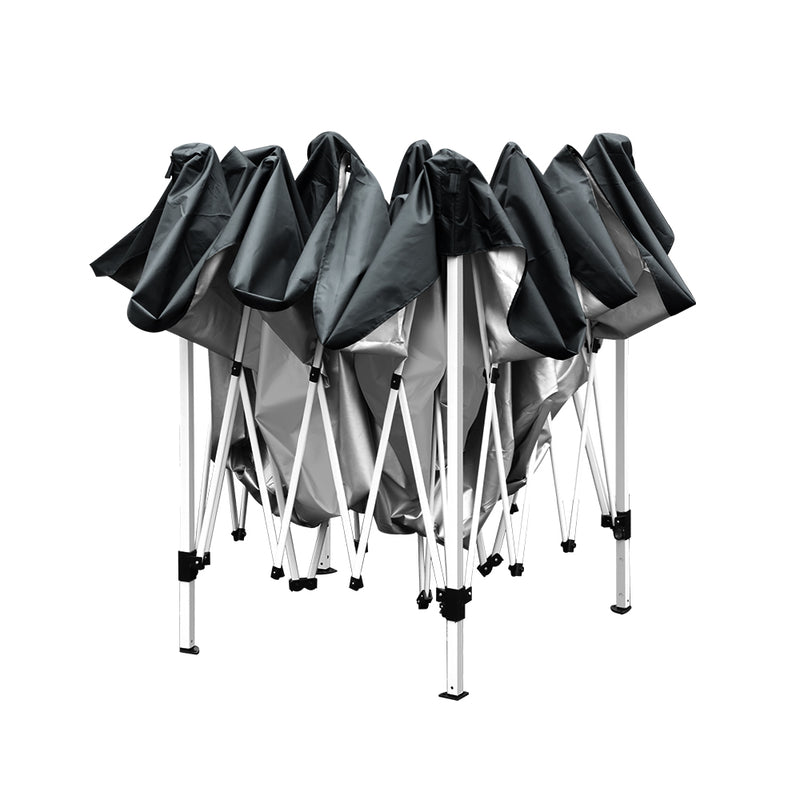 Danoz Outdoors - Instahut Gazebo Pop Up Marquee 3x3m Wedding Party Outdoor Camping Tent Canopy Shade Mesh Wall Black