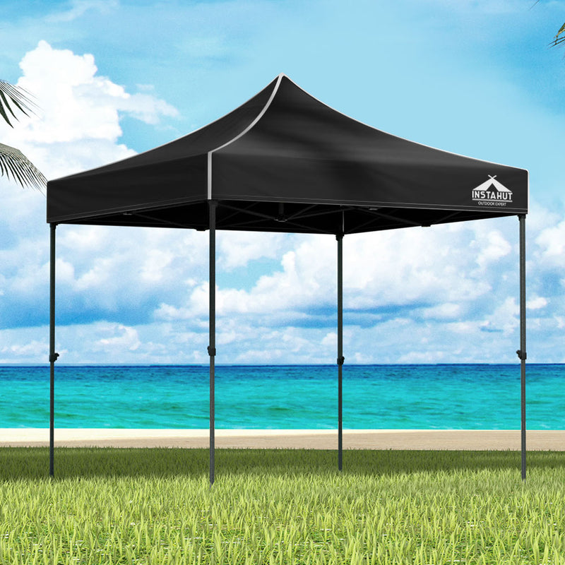 Danoz Outdoors ⛺ Instahut Gazebo Pop Up 3x3m w/Base Podx4 Marquee Folding Outdoor Wedding Camping Tent Shade Canopy Black
