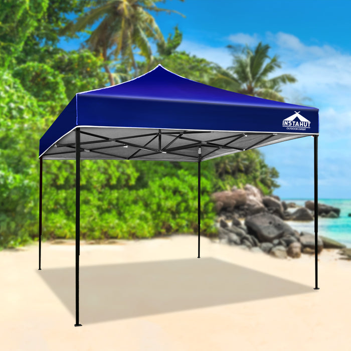 Danoz Outdoors - Instahut Gazebo Pop Up Marquee 3x3 Folding Tent Outdoor Camping 500D Oxford Blue