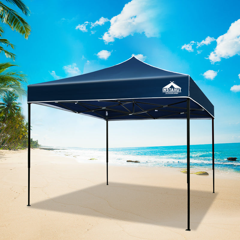 Danoz Outdoors ⛺ Instahut Gazebo Pop Up Marquee 3x3m Folding Tent Wedding Outdoor Camping Canopy Gazebos Shade Navy
