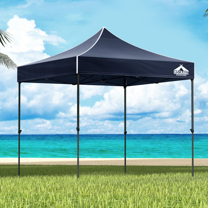 Danoz Outdoors ⛺ Instahut Gazebo Pop Up 3x3m w/Base Podx4 Marquee Folding Outdoor Wedding Camping Tent Shade Canopy Navy