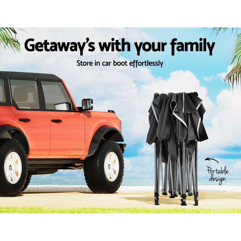 Danoz Outdoors - Instahut Gazebo Pop Up Marquee 3x4.5 Folding Tent 500D Wedding Camping Black