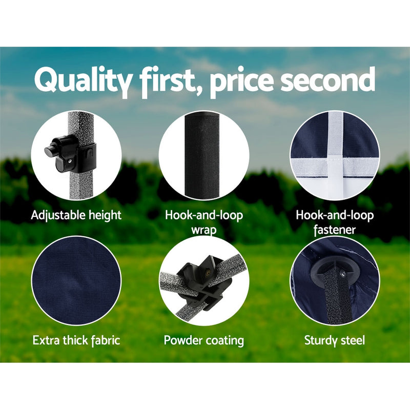 Danoz Direct - Instahut Gazebo Pop Up 3x4.5m w/Base Podx4 Marquee Folding Outdoor Wedding Camping Tent Shade Canopy Navy