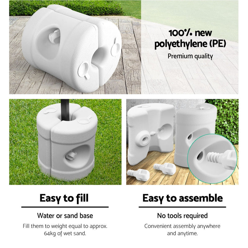 Danoz Direct - Instahut Gazebo Pop Up 3x4.5m w/Base Podx4 Marquee Folding Outdoor Wedding Camping Tent Shade Canopy Navy