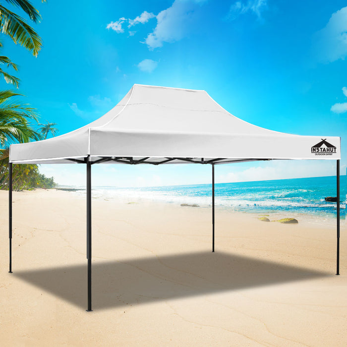 Danoz Outdoors - Instahut Gazebo Pop Up Marquee 3x4.5 Folding Tent 500D Oxford Fabric White