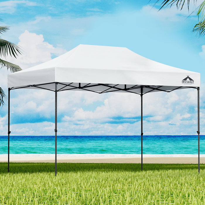 Danoz Outdoors - Instahut Gazebo Pop Up 3x4.5m w/Base Podx4 Marquee Folding Outdoor Wedding Camping Tent Shade Canopy White