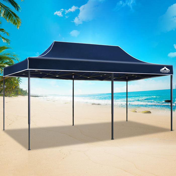 Danoz Outdoors - Instahut Gazebo Pop Up Marquee 3x6 Folding Tent Wedding 500D Oxford Camping Navy