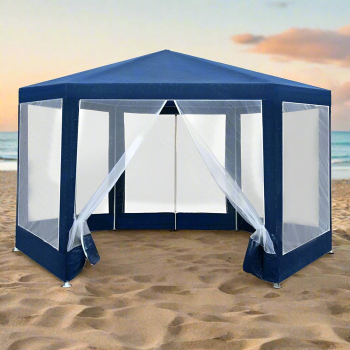 Danoz Outdoors - Instahut Gazebo?2x2m Marquee Wedding Party Tent Outdoor Camping Mesh Wall Canopy Shade Gazebos Navy - Incl. Delivery