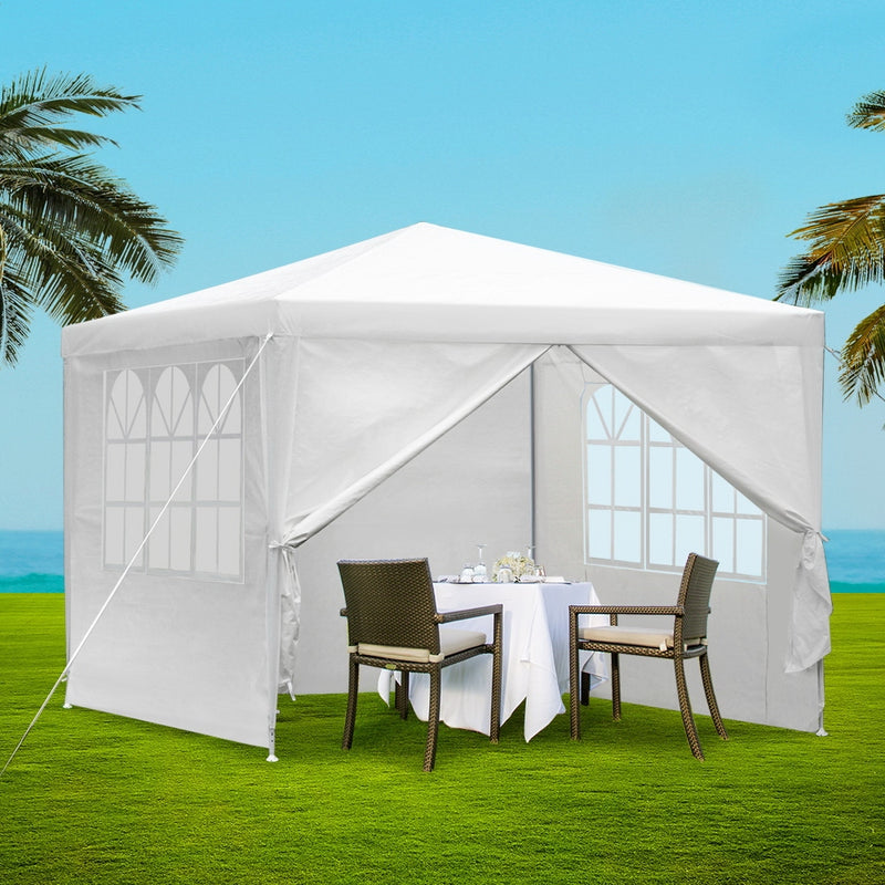 Danoz Outdoors ⛺ Instahut Gazebo 3x3m Marquee Wedding Party Tent Outdoor Camping Side Wall Canopy Window Panel White