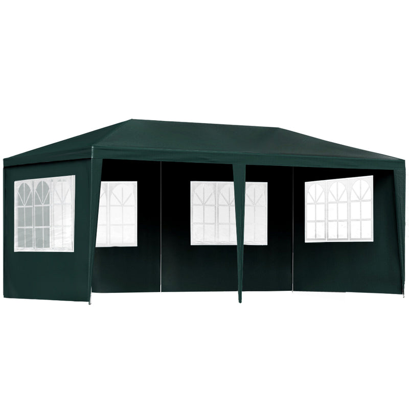Danoz Outdoors ⛺ Instahut Gazebo 3x6m Marquee Wedding Party Tent Outdoor Camping Side Wall Canopy 4 Panel Green