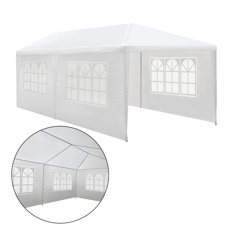 Danoz Outdoors ⛺ Instahut Gazebo 3x6m Marquee Wedding Party Tent Outdoor Camping Side Wall Canopy 4 Panel White