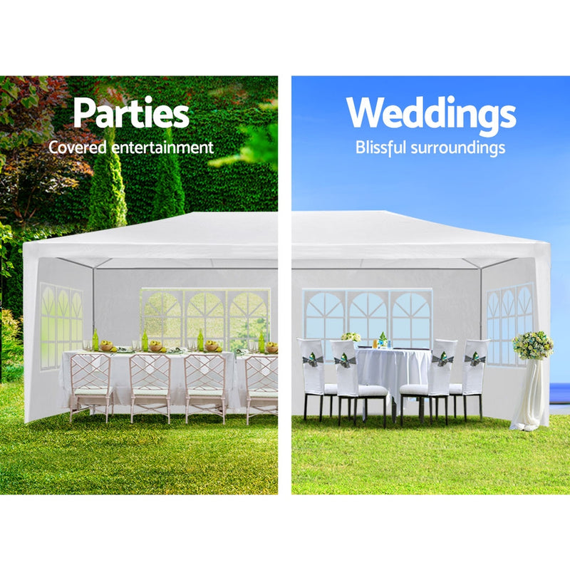 Danoz Outdoors ⛺ Instahut Gazebo 3x6m Marquee Wedding Party Tent Outdoor Camping Side Wall Canopy 4 Panel White