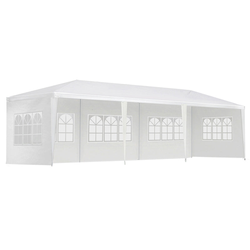 Danoz Outdoors - Instahut Gazebo 3x9m Marquee Wedding Party Tent Outdoor Camping Side Wall Canopy 5 Panel White