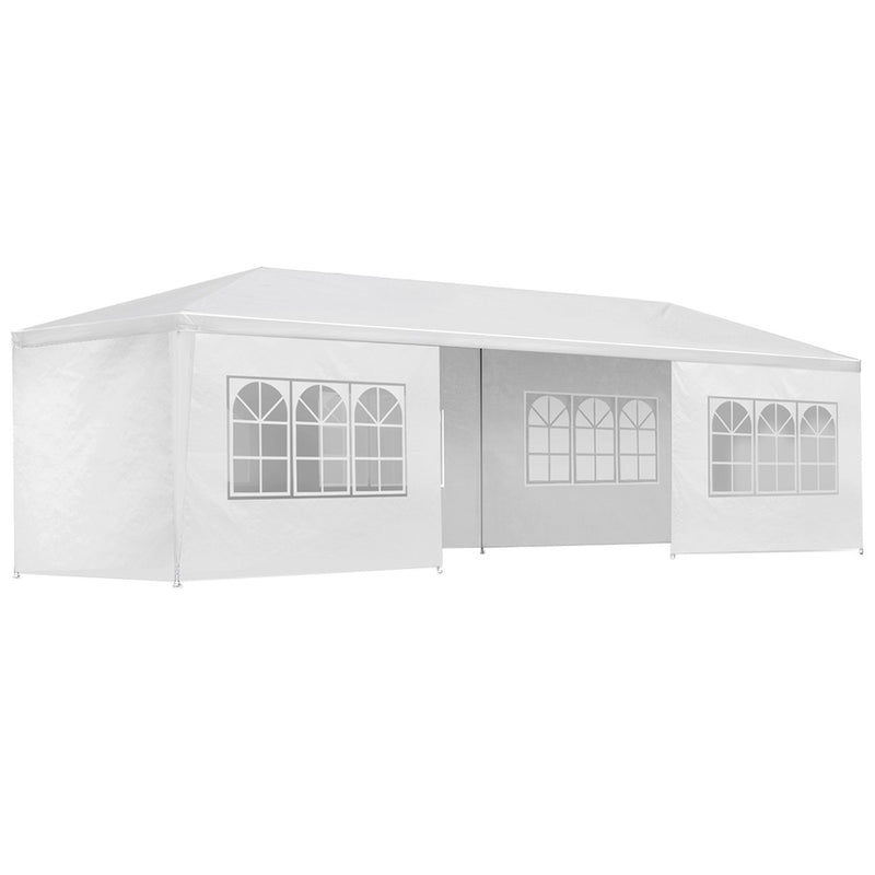 Danoz Outdoors ⛺ Instahut Gazebo 3x9m Marquee Wedding Party Tent Outdoor Camping Side Wall Canopy 8 Panel White