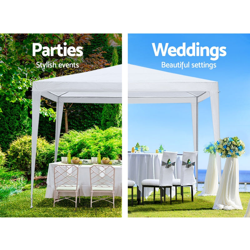 Danoz Outdoors - Instahut Gazebo 3x3m Beach, Wedding Party Marquee Tent Outdoor Event Camping Canopy Shade White - Incl. Delivery