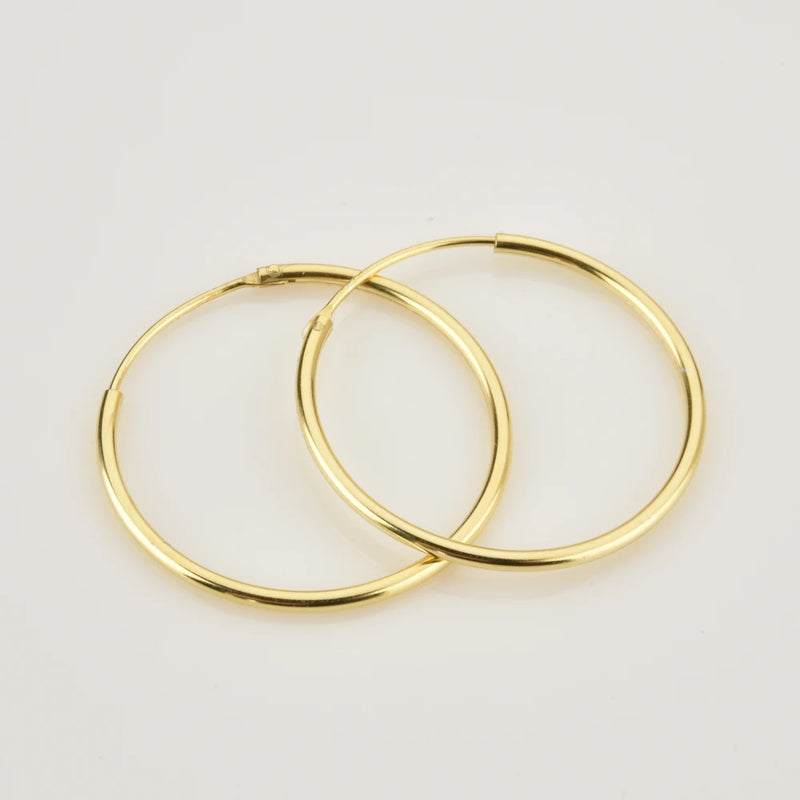 Danoz JewelrySmart - ANDYWEN 925 Sterling Silver Gold Slim Hoops 14mm 24mm 28mm Thin Circle Wedding Rock Punk Wedding Fashion Jewelry Tiny Gift