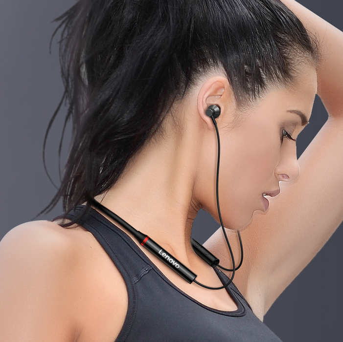 High-quality sound and ultimate convenience with Danoz Direct's Lenovo HE05X Bluetooth Earphones! Waterproof earplugs feature HIFI sound