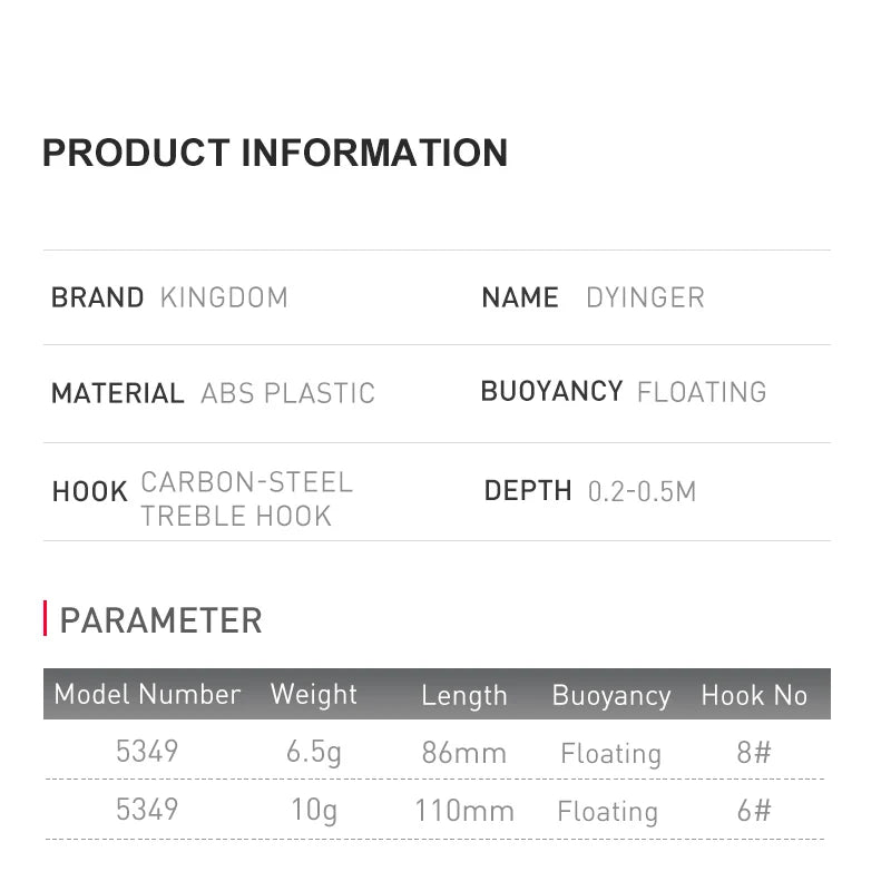 Danoz Fishing - Topwater Floating Pencil Fishing Lures Jerkbaits 110mm/10g 86mm/6.5g Artificial Wobbles Hard Baits Fishing For Sea Bass