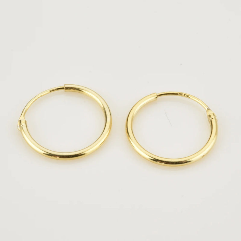 Danoz JewelrySmart - ANDYWEN 925 Sterling Silver Gold Slim Hoops 14mm 24mm 28mm Thin Circle Wedding Rock Punk Wedding Fashion Jewelry Tiny Gift