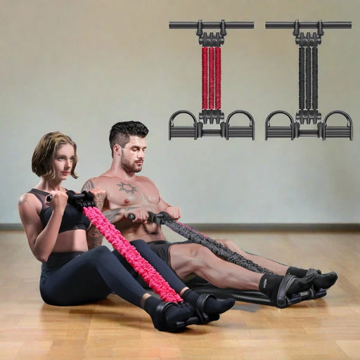 Get a full body workout at home with Danoz Direct - TotalBody Pedal Resistance Bands! Strengthen your abs, chest and muscles
