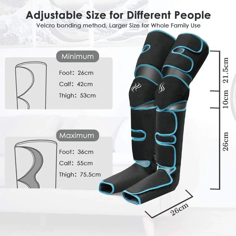 Danoz MassageSmart Air Compression Leg Massager 🦵 | 6 Modes, Knee Heat Therapy, Cordless — Foot, Calf & Thigh Full Leg Relief