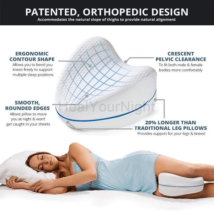 Danoz Direct - SleepRite - Memory Leg Pillow Sleeping Orthopedic Pillow. Sciatica, Back, Hip and Body Joint Pain Relief - Free Post