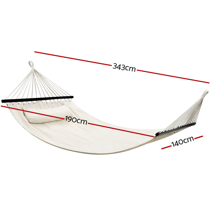 Danoz Direct - Gardeon Hammock Bed Outdoor Camping Portable Hanging Chair 2 Person Piillow