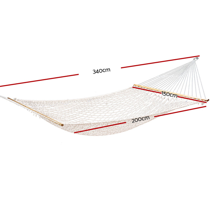 Danoz Direct - Gardeon Hammock Bed Outdoor Chair Camping Hanging Hammocks Mesh 2 Person