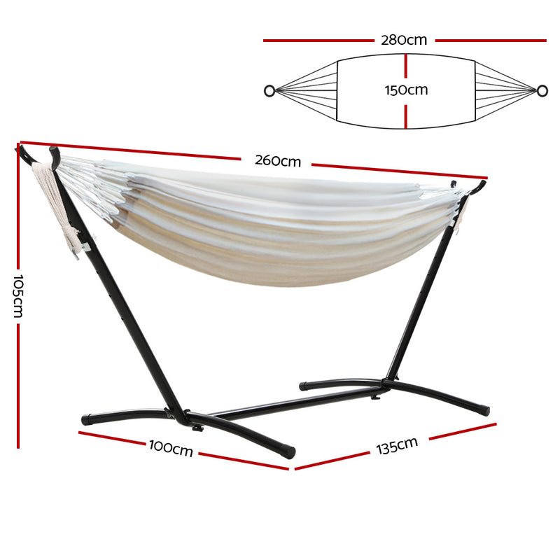 Danoz Direct Camping ⛺ Gardeon Hammock Bed Camping Chair Outdoor Lounge Single Cotton with Stand