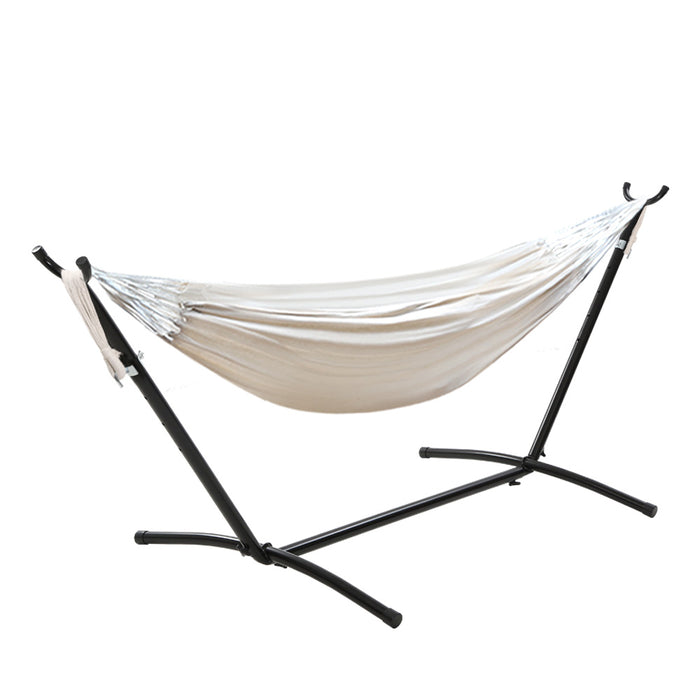 Danoz Direct Camping ⛺ Gardeon Hammock Bed Camping Chair Outdoor Lounge Single Cotton with Stand