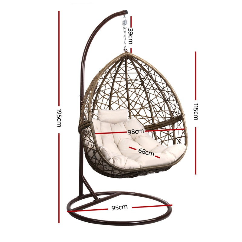 Indulge in the art of outdoor living with Danoz EggPod, crafted suspended retreat. Constructed from hand-woven, UV-resistant wicker and supported by a powder-coated steel frame!