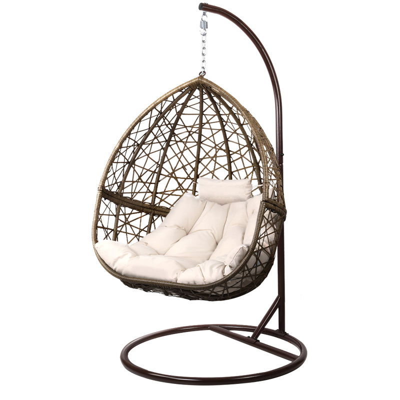 Indulge in the art of outdoor living with Danoz EggPod, crafted suspended retreat. Constructed from hand-woven, UV-resistant wicker and supported by a powder-coated steel frame!