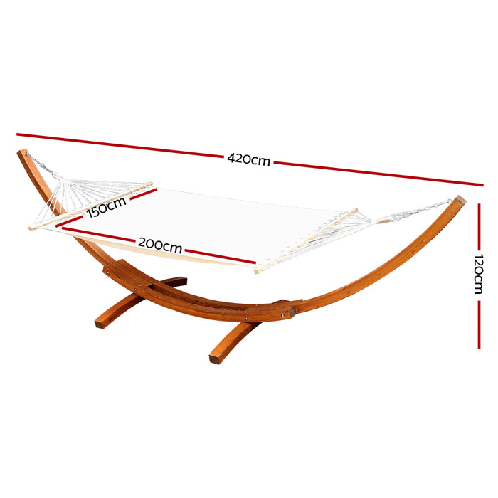 Danoz Direct - Gardeon Hammock Bed Outdoor Camping Garden Timber Hammock with Stand