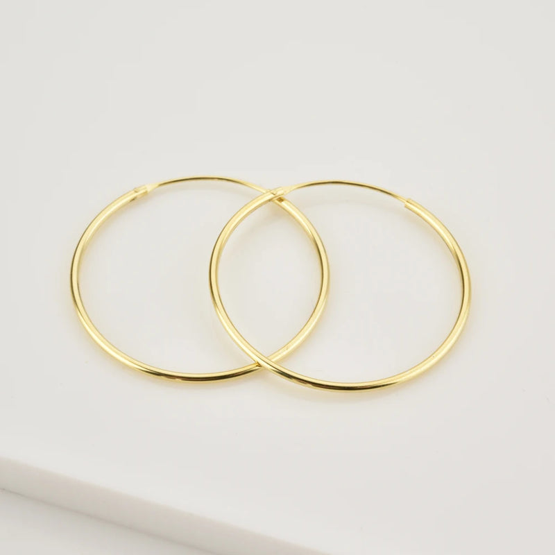 Danoz JewelrySmart - ANDYWEN 925 Sterling Silver Gold Slim Hoops 14mm 24mm 28mm Thin Circle Wedding Rock Punk Wedding Fashion Jewelry Tiny Gift