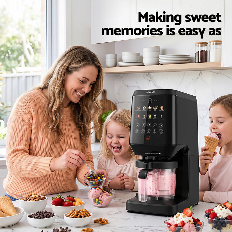 Danoz Icescream Smart - Devanti 10-in-1 Ice Cream Maker Machine Homemade Gelato Sorbet Smart Portion Control Custom Mix-Ins