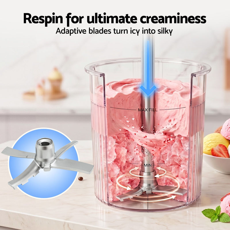 Danoz Icescream Smart - Devanti 10-in-1 Ice Cream Maker Machine Homemade Gelato Sorbet Smart Portion Control Custom Mix-Ins