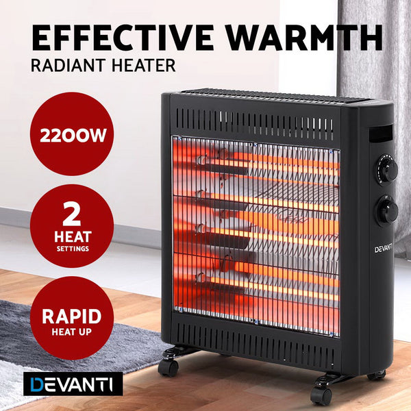Danoz HeatingSmart - Devanti 2200W Infrared Heater Radiant Heaters - Super Deals!