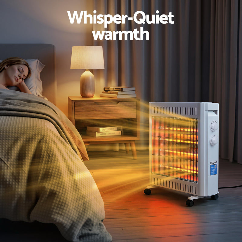 Danoz HeatingSmart - Devanti 2200W Infrared Radiant Heater Portable Electric Space Heating White