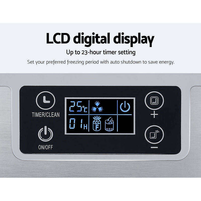 Danoz Appliances - Devanti Ice Maker Machine Commercial Portable Ice Cube Tray Countertop 3.2L