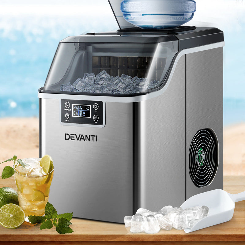 Danoz Appliances - Devanti Ice Maker Machine Commercial Portable Ice Cube Tray Countertop 3.2L