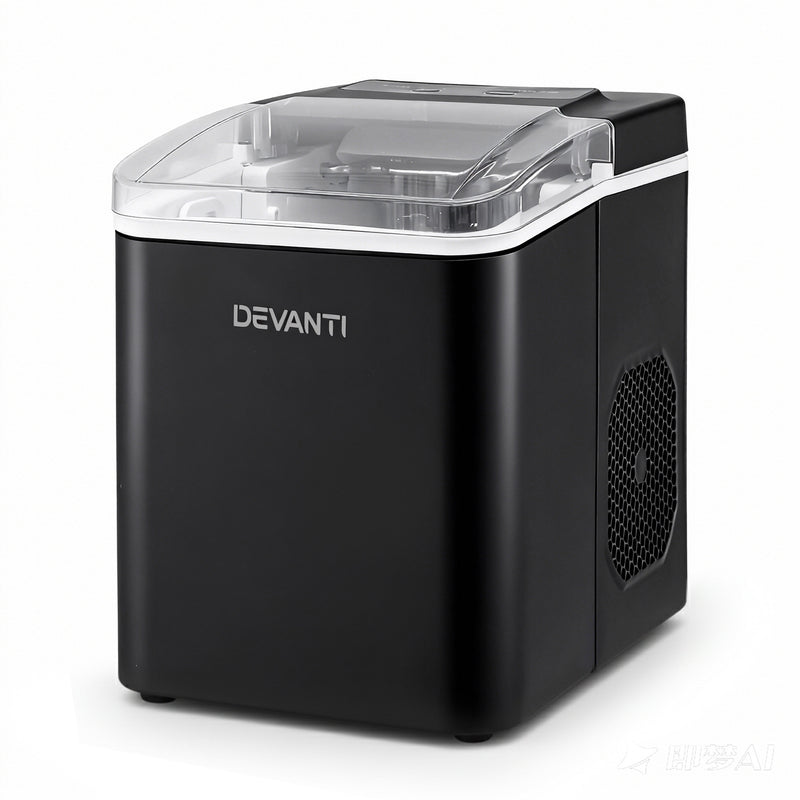 Danoz Appliances Devanti Ice Maker Machine Portable 12kg Countertop w/Self Cleaning 1.2L Black