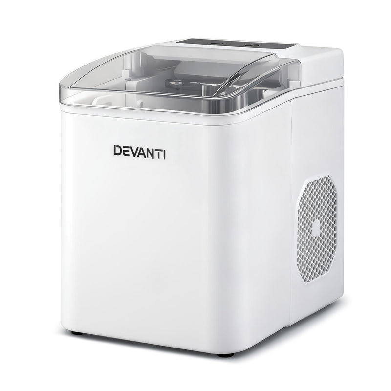 Danoz SmartAppliances, Devanti Ice Maker Machine Portable 12kg Countertop w/Self Cleaning 1.2L White