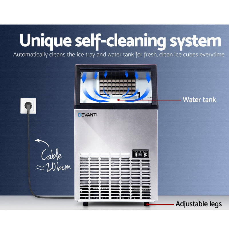 Danoz Appliances - Devanti 60kg Commercial Ice Maker Machine