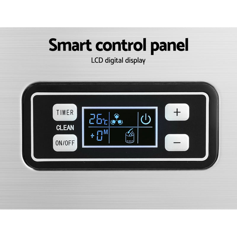 Danoz Appliances - Devanti Commercial Ice Maker Machine 45kg Ice Cube Tray Bar Stainless Steel