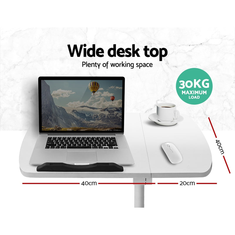 Danoz Direct - Artiss Laptop Desk Table Fan Cooling White 60CM