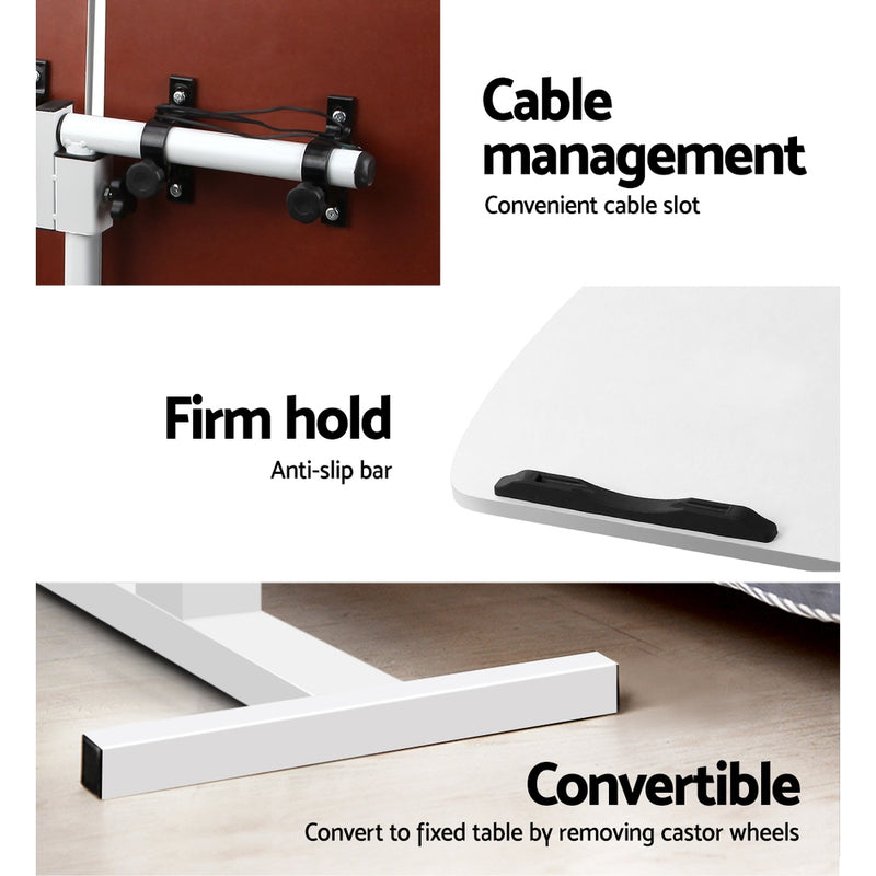 Danoz Direct - Artiss Laptop Desk Table Fan Cooling White 60CM