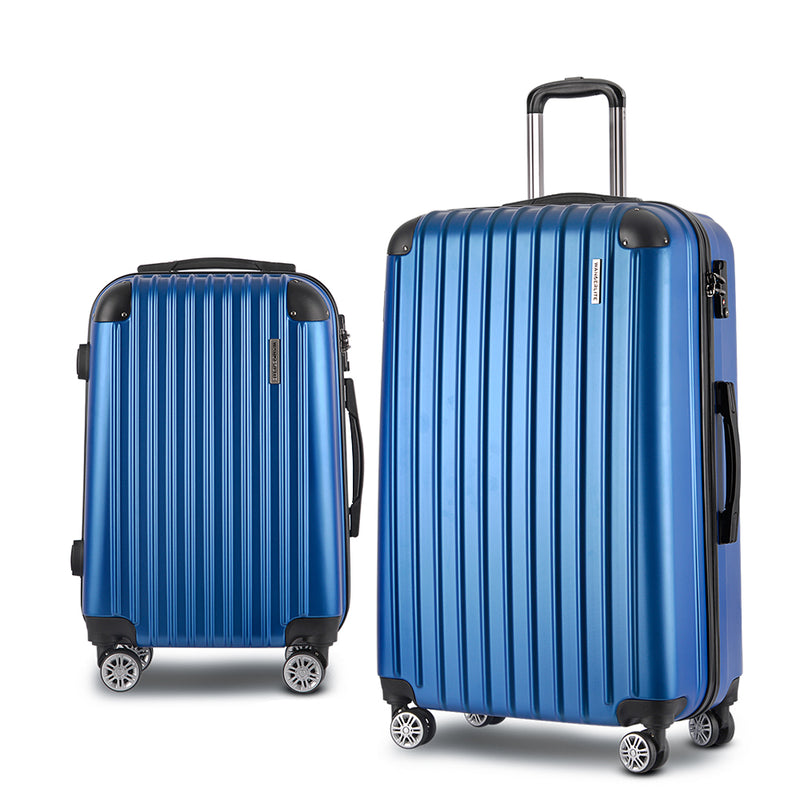 ✈️ Danoz TravelSmart | Wanderlite 2-Piece Hard Shell Luggage Set | 20" + 28" | TSA Lock | 360° Spinner | ABS | Carry-On & Check-In | Blue | 1 Year Warranty ✨
