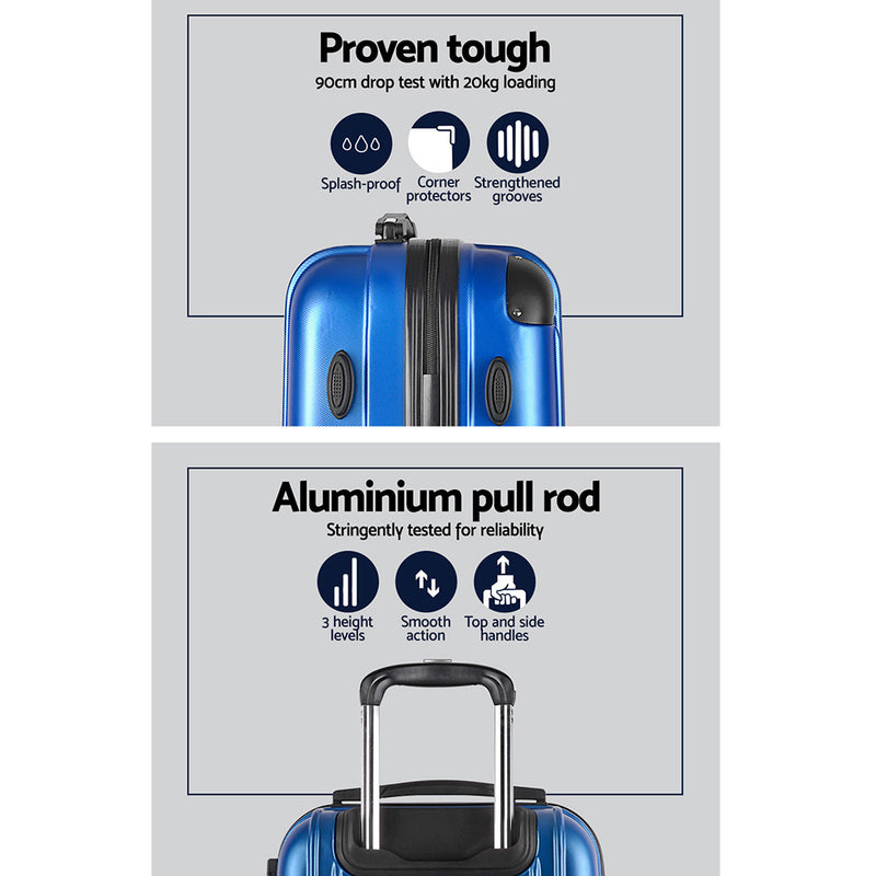 ✈️ Danoz TravelSmart | Wanderlite 2-Piece Hard Shell Luggage Set | 20" + 28" | TSA Lock | 360° Spinner | ABS | Carry-On & Check-In | Blue | 1 Year Warranty ✨