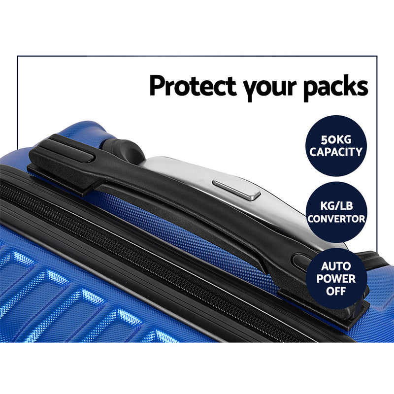 ✈️ Danoz TravelSmart | Wanderlite 2-Piece Hard Shell Luggage Set | 20" + 28" | TSA Lock | 360° Spinner | ABS | Carry-On & Check-In | Blue | 1 Year Warranty ✨
