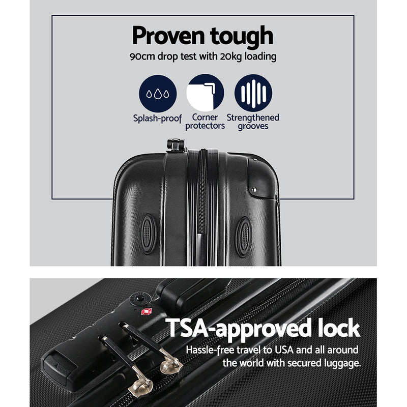 ✈️ Danoz TravelSmart | Wanderlite 9-Piece Travel Set | 3-Pc Hard Shell Luggage 20"/24"/28" + 6-Pc Organiser | TSA Lock | 360° Spinner | ABS | 1 Year Warranty ✨